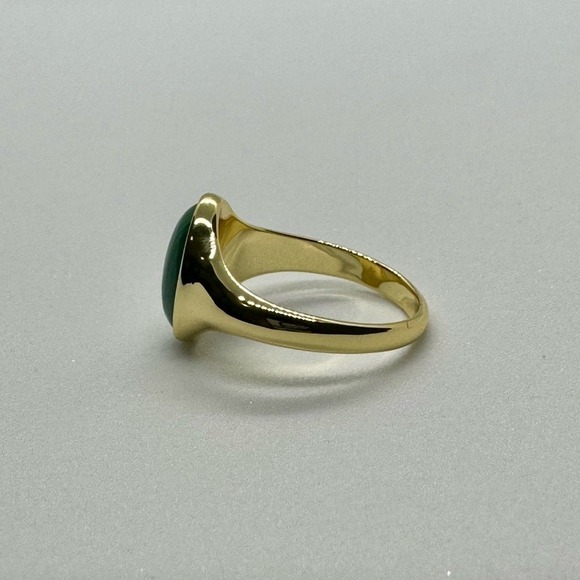 Gorjana New Size 8 18k Gold Plated Brass Lou Malachite Green‎ Gemstone Ring - Picture 5 of 6
